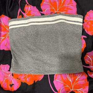 Gray Hollister Large White Striped Tube Top Jersey style Juniors